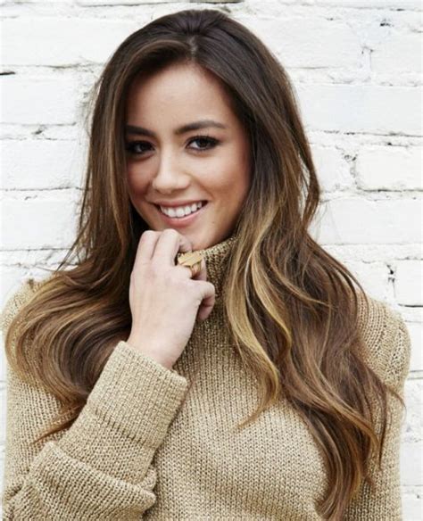 Chloe Bennet Long Ombre Hairstyle Casual Everyday Winter Chloe