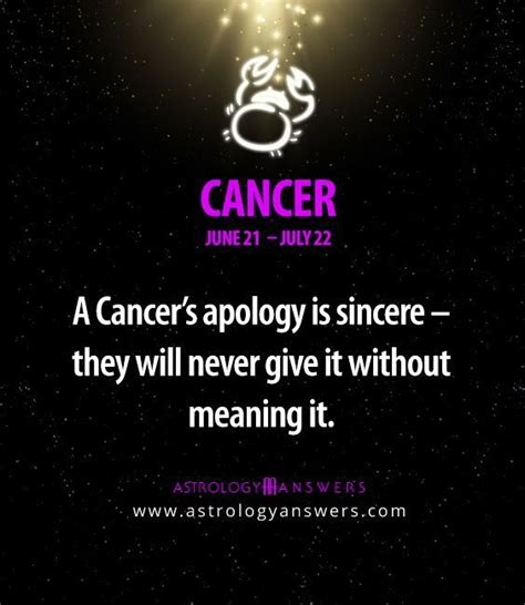 Cancer (♋︎) is the fourth astrological sign in the zodiac, originating from the constellation of cancer. So true.... when I'm sorry, I am truly sorry. I am not ...