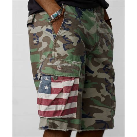 Denim And Supply Ralph Lauren Cut Off Military Camo Cargo Shorts In Green For Men Lyst