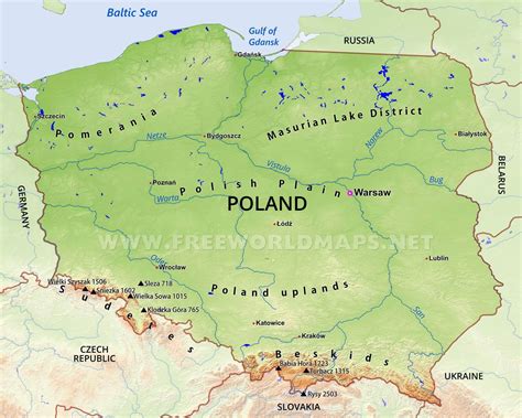 Add layers on the map. Map Poland Vistula River - Share Map