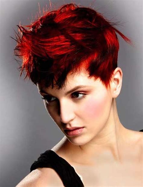 Dashing Red Hair Short Pixie Hairstyles For Long Faces Hairstyles