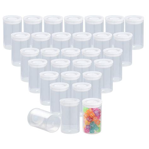 30 Count Film Canisters With Caps 35mm Clear Film Canisters