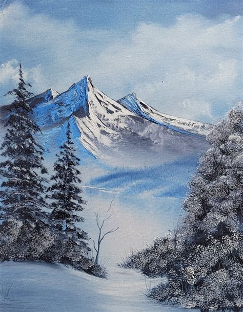 Paint Like Bob Ross Winter Landscape Art On The Rocks