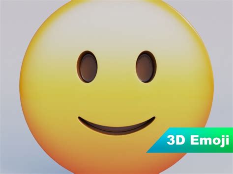 3d Model Slightly Smiling Face 3d Emoji Vr Ar Low Poly Cgtrader