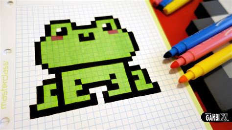 Handmade Pixel Art How To Draw A Kawaii Frog Pixelart Youtube