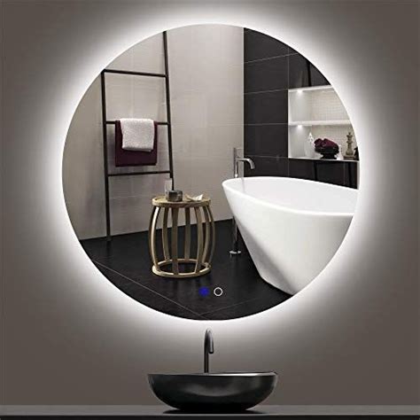 Keonjinn Led Backlit Mirror Round 32 Inch Bathroom Vanity Mirror Anti