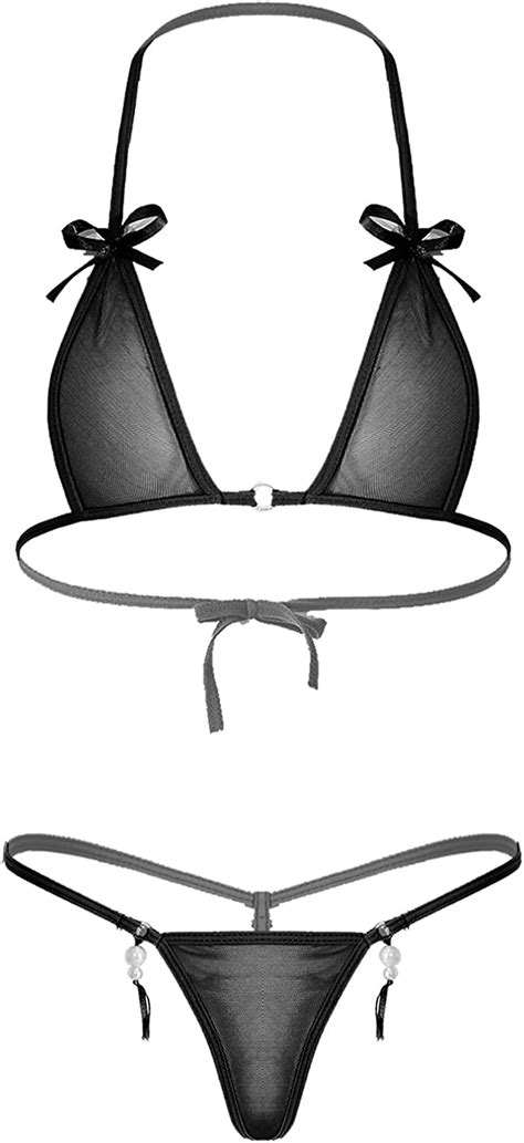 Amazon Tiaobug Women S Sheer Bikinis Mesh Mini Micro Hot Sex Picture