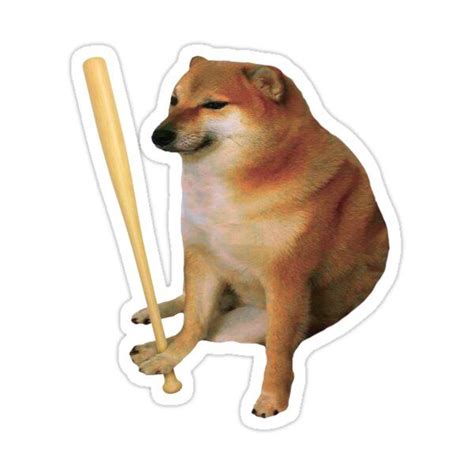 Cheems Doge Bat Sticker By Donatassab In 2021 Meme Stickers Preppy
