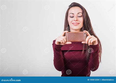 Women Making Photo On Mobile Phone Female Taking Pictures With Phone