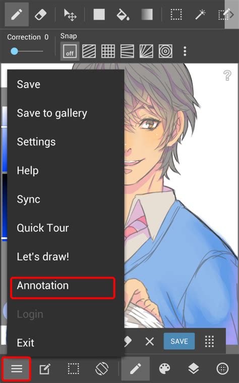 Using Canvas Annotations In Medibang Paint Android Medibang Paint