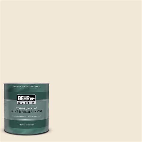 Behr Ultra 1 Qt 13 Cottage White Semi Gloss Enamel Interior Paint And