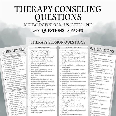 Therapy Session Questions I Therapy Counseling Notes Template I Therapy