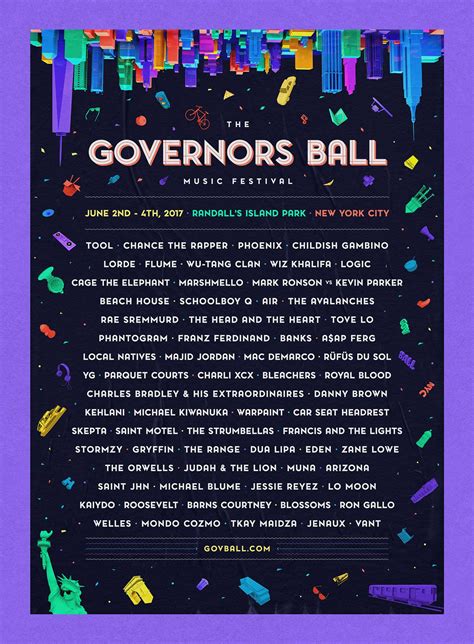 The Governors Ball Music Festival on Behance | Governors ball music festival, Gov ball, Music 
