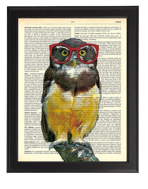 Owl In Geeky Red Glasses Art Print Animal Wall Decor Kids Etsy Art