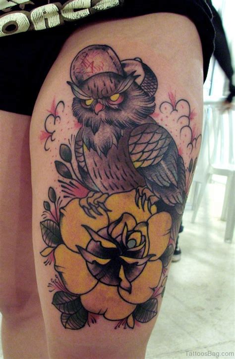 39 Exciting Owl Tattoos For Thigh