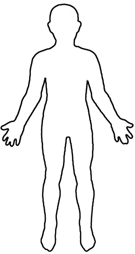 Human Body Outline Drawing Coloring Pages Sky Sketch Coloring Page