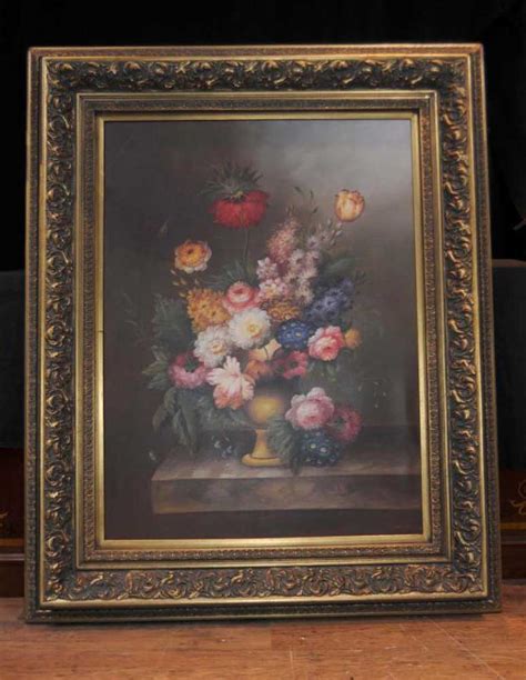 Large Dutch Oil Painting Floral Still Life Art Gilt Frame