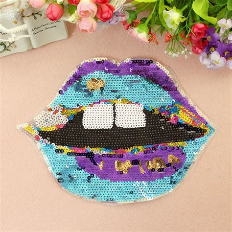 Lips Sequins Patch Stickers Affixed To Clothing Accessories Clothes