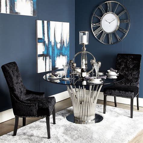 Great savings & free delivery / collection on many items. Elegant Black Dining Chair In Soft Velvet | Picture ...