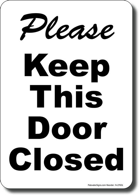 Please Keep Door Closed Sign Adhesive Vinyl Sticker