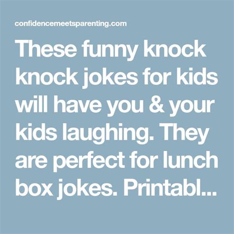 Knock Knock Jokes For Kids 20 Funny And Printable Jokes Knock