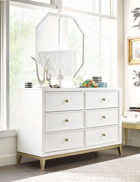 Gold dressers & chests : Uptown White and Gold Dresser by Rachael Ray | White, gold dresser, White, gold decor, Gold dresser