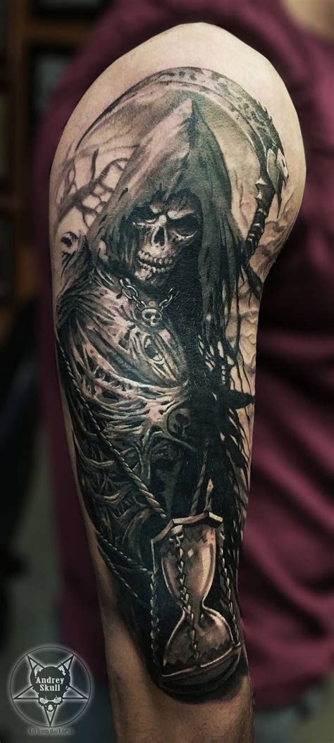 Grim Reaper By Andreyskull On Deviantart Skull Sleeve Tattoos Tattoo
