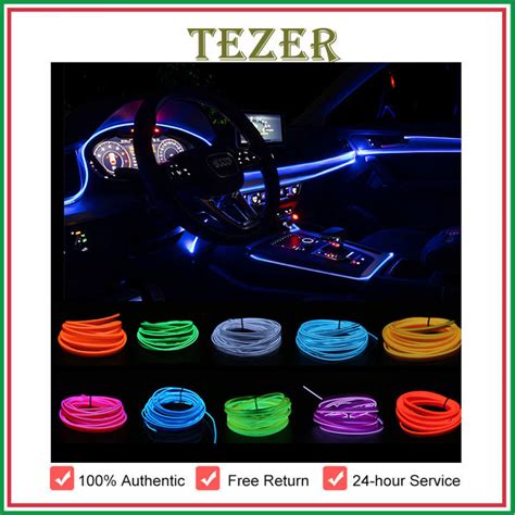 Tezer 2021new 5m 12v Usb Car Interior Led Decorative Lamp El Wiring Led