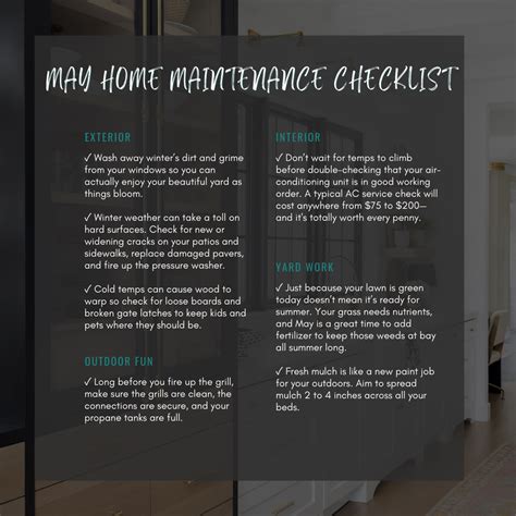 May Home Maintenance Checklist The A Team At Eustis Mortgage