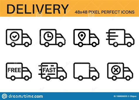 Set Of Shipping Delivery Icons Delivery Status Symbols Stock Vector