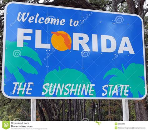 Welcome To Florida Stock Photo Image Of Palm Beach Orange 3685448