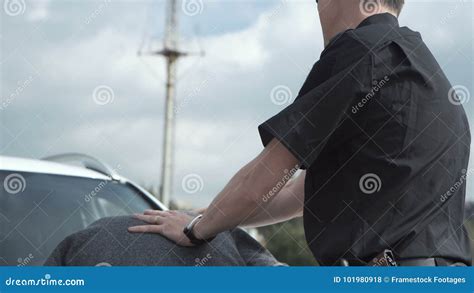 Policeman Arresting Criminal On Parking Lot Stock Footage Video Of Reading Safety