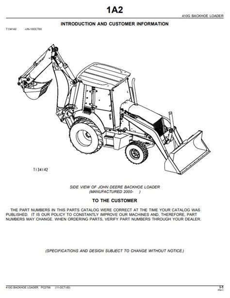 John Deere 410g Backhoe Loader Parts Manual