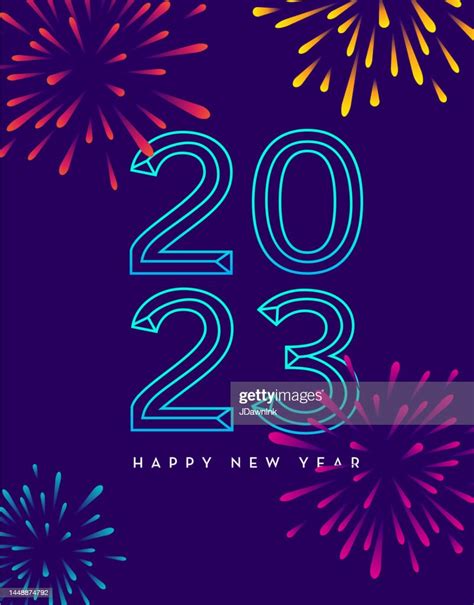Happy New Year 2023 Greeting Card Vertical Design In Vibrant Colors