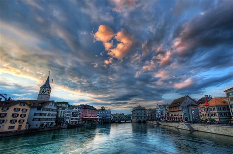 Image Switzerland Hdri Sky River Houses Cities