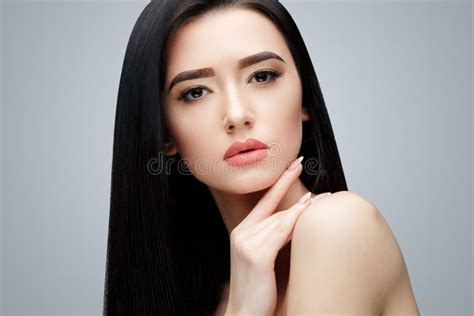 brunette asian girl with long straight hair stock image image of asian haircut 112404225