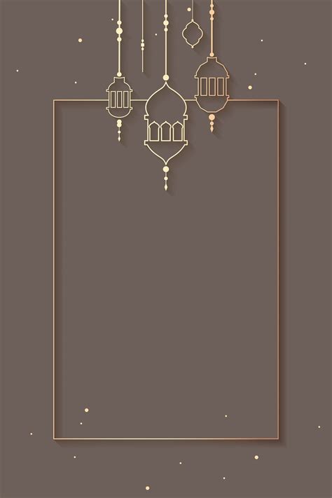 Download Premium Vector Of Ramadan Mubarak Frame With Lantern Vector