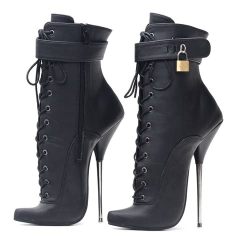 2022 New Novelty Lock Ballet Boots Fetish Cosplay Shoes Ankle Buckle