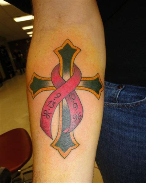 Https://techalive.net/tattoo/cross With Cancer Ribbon Tattoo Designs