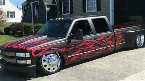 Chevy Crew Cab Dually Bagged Trucks Lowered Trucks Dually Trucks Gm Trucks Cool Trucks
