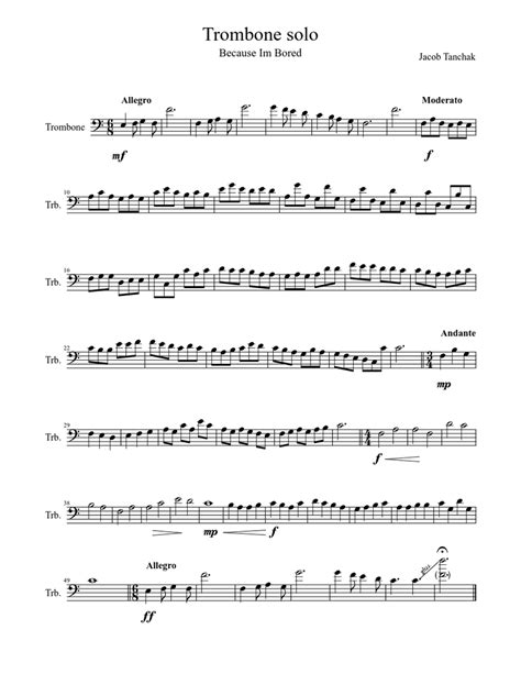 Trombone Solo Sheet Music For Trombone Solo