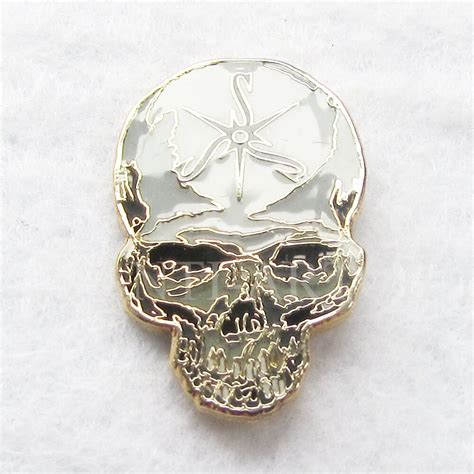 Custom Hard Enamel Lapel Pins Skull With Epoxy Gold Plating High