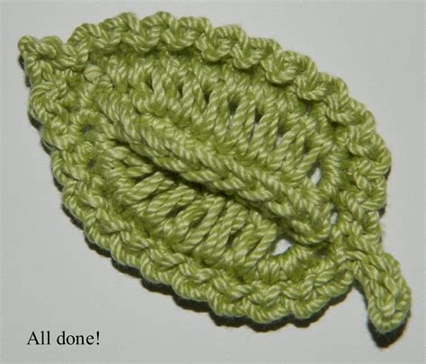 Lauras Frayed Knot Crocheted Leaf