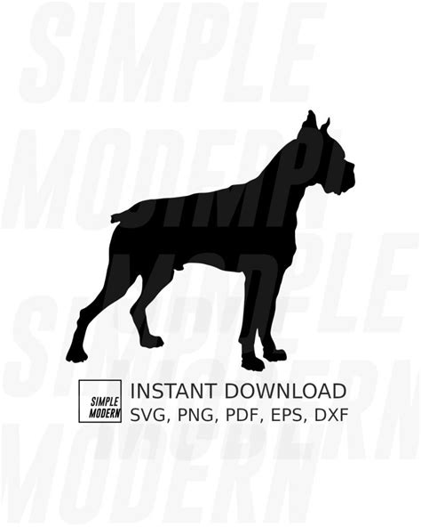 Boxer Dog Silhouette Vector File Simple Modern Svg