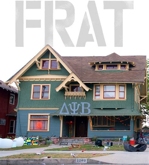 Wife devastated to learn of husband's frat house sexual conquests. Frat house in Neighbors | House styles, Frat, House