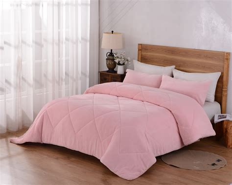 Mainstays Solid Plush Microfiber Pink 2 Piece Comforter Set Twintwin