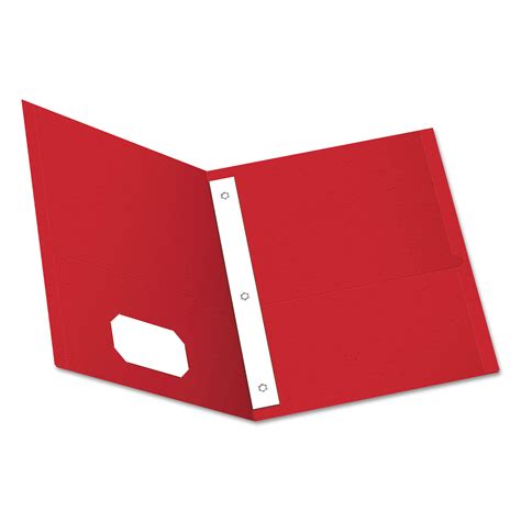 Oxford Twin Pocket Folders With 3 Fasteners 85 Sheet Capacity Red 25