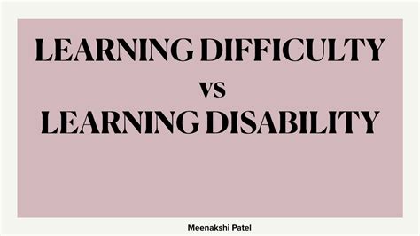Difference Between Learning Disability And Learning Difficulty Youtube