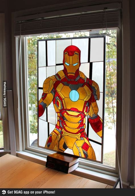 Iron Man In Stained Glass Windows Iron Man Stained Glass Panels