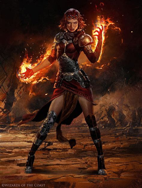 Wizards Of The Coast Fantasy Art Fantasy Girl Women Fire Magic